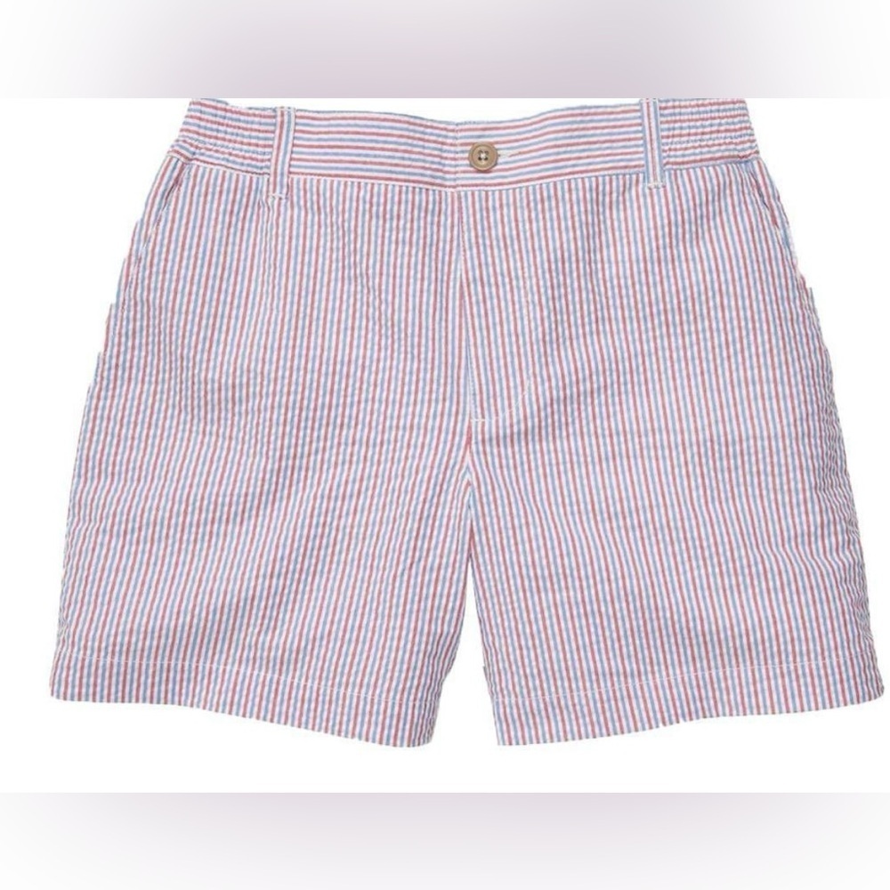 NWOT Women's Southern Proper Seersucker Short in Red, White and Blue Size L